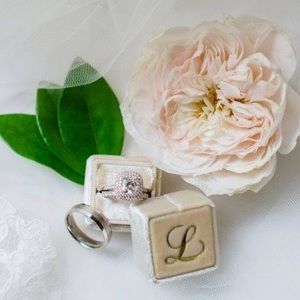 SOLD The Mrs Box - L initial velvet box